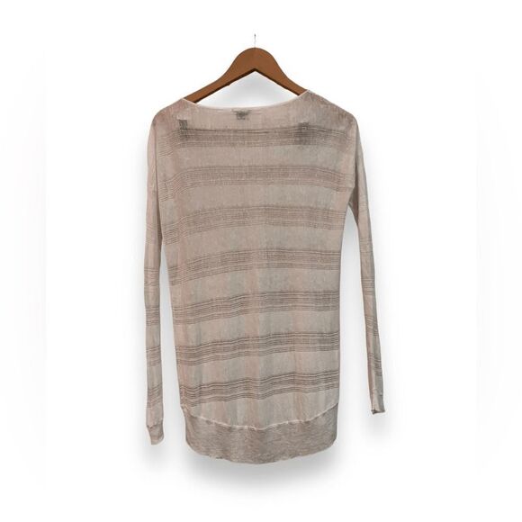 Theory Sweater Women’s Small White Sheer Tunic Lightweight Linen Blend - Picture 2 of 5